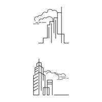 stad horizon, stad silhouet vector illustratie in vlak ontwerp
