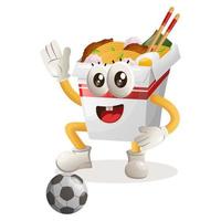 schattig ramen mascotte Speel Amerikaans voetbal, voetbal bal vector