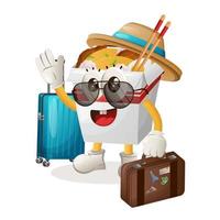 schattig ramen mascotte Aan vakantie vector