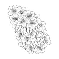 roos van Sharon kleur bladzijde illustratie met lijn kunst beroerte van zwart en wit hand- getrokken vector