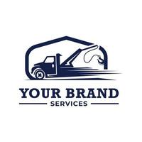 vrachtauto slepen logo sjabloon. geschikt logo voor bedrijf verwant naar automotive onderhoud bedrijf industrie vector