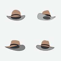 reeks van cowboy hoed gemakkelijk vlak illustratie.eps vector