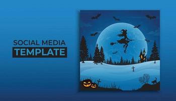 Halloween-postsjabloon voor sociale media vector