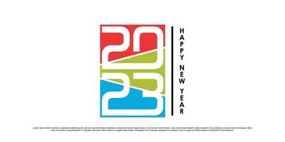 2023 gelukkig nieuw jaar logo ontwerp vector illustratie met creatief uniek concept