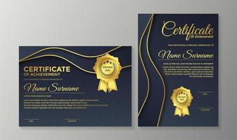 premium gouden marine certificaatsjabloonontwerp vector