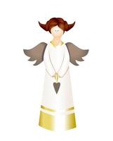 ontwerp element geïsoleerd Aan wit achtergrond. engel illustratie. schattig karakter. Vleugels. engelachtig. apostel Pasen vector