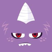 paarse monster cartoon design icoon vector