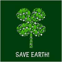 opslaan aarde groen eco energie vector poster
