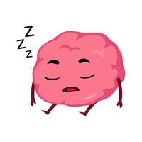 hersenen slapen mascotte karakter tekenfilm illustratie vector