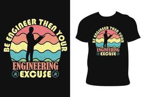 ingenieur wijnoogst t-shirt ontwerp. ingenieur vintage t-shirt. ingenieur wijnoogst t-shirt vrij vector. vector