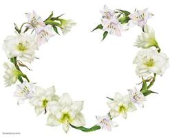 bruids hartvormige krans met witte bloemen vector