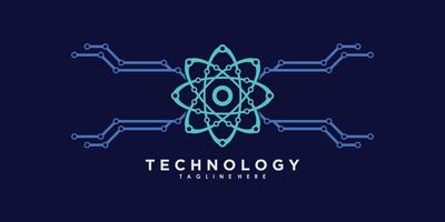 technologie logo ontwerp vector met helling abstract creatief concept