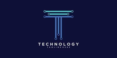 technologie logo ontwerp vector met helling abstract creatief concept