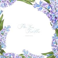 lente aquarel frame met hyachint bloemen vector