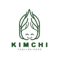 Kimchi logo ontwerp, Koreaans traditioneel voedsel vector, kool groen groente logo illustratie, bedrijf merk icoon vector