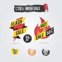 heet flash uitverkoop banier label ontwerp verzameling vector