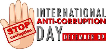 Internationale anti corruptie dag poster ontwerp vector
