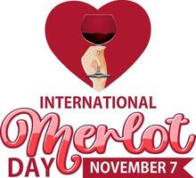 Internationale merlot dag poster ontwerp vector