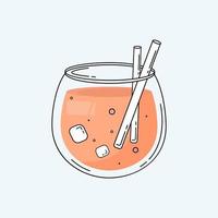 oranje cocktail met ijs vector