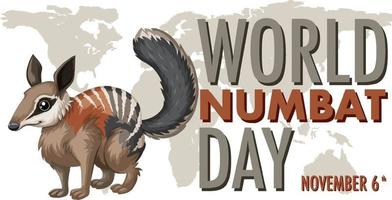 wereld numbat dag logo concept vector