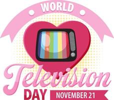 wereld televisie dag poster ontwerp vector