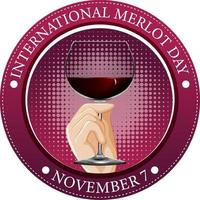 Internationale merlot dag poster ontwerp vector