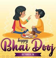 gelukkig bhai dooj poster ontwerp vector