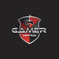 gamer centraal logo ontwerp symbool icoon vector