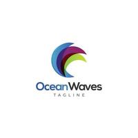 abstract kleurrijk golven logo ontwerp sjabloon vector