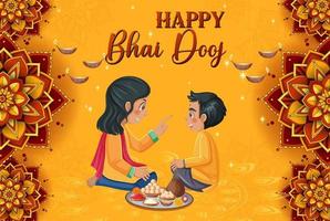 gelukkig bhai dooj poster ontwerp vector