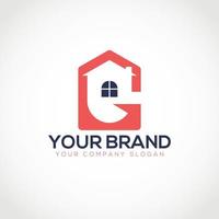 echt landgoed g brief logo. brief g in huis vector icoon. brief g huis vector. brief g bouw logo.