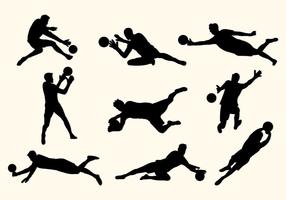 Set Silhouettes Goal Keeper vector