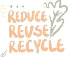 recycle handschrift biologisch nul verspilling leven illustratie vector