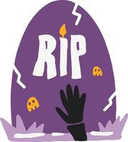 bruisend grafsteen hand- getrokken halloween illustratie vector