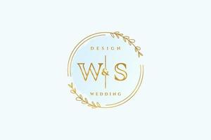 eerste ws schoonheid monogram en elegant logo ontwerp handschrift logo van eerste handtekening, bruiloft, mode, bloemen en botanisch met creatief sjabloon. vector