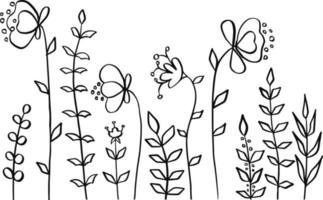 wild bloemen. wit achtergrond. vector illustratie