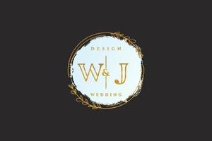 eerste wj schoonheid monogram en elegant logo ontwerp handschrift logo van eerste handtekening, bruiloft, mode, bloemen en botanisch met creatief sjabloon. vector