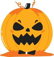 bruisend pompoen hand- getrokken halloween illustratie vector