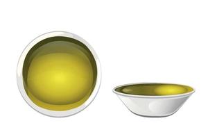 geel olijf- olie in kom vector