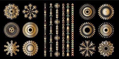 tribal meetkundig goud patroon vector