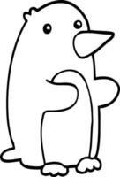 lijn tekening tekenfilm pinguïn vector