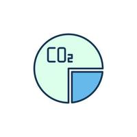 co2 taart tabel gekleurde icoon - vector koolstof dioxide teken