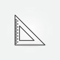 driehoek heerser vector dun lijn concept icoon of teken