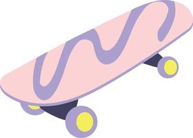 funky skateboard retro items illustratie vector