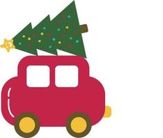 Kerstmis auto draag- boom .kerstmis afdrukken benodigdheden. vrolijk Kerstmis partij mensen vieren Kerstmis vlak illustratie .inpakken papier. Kerstmis afdrukken benodigdheden. vrolijk Kerstmis partij vector