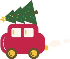 Kerstmis auto draag- boom .kerstmis afdrukken benodigdheden. vrolijk Kerstmis partij mensen vieren Kerstmis vlak illustratie .inpakken papier. Kerstmis afdrukken benodigdheden. vrolijk Kerstmis partij vector