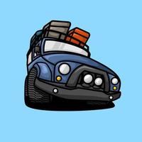 jeep auto tekenfilm, vlak ontwerp stijl vector