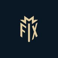 fx eerste voor wet firma logo, advocaat logo, advocaat logo ontwerp ideeën vector