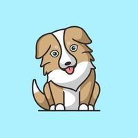 schattig hond plakken haar tong uit tekenfilm icoon illustratie. vector