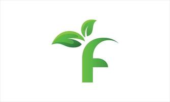 groen blad met f logo ontwerp. eerste f brief logo icoon ontwerp vector pro vector.